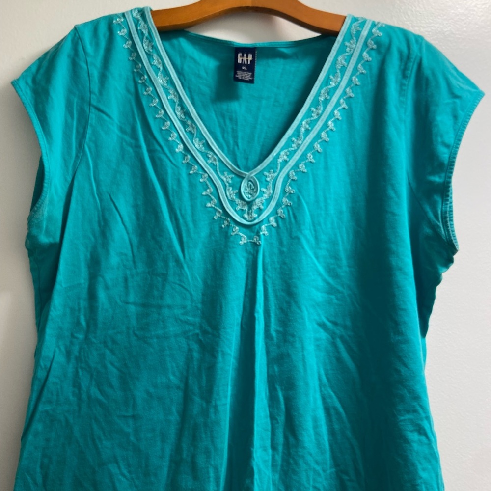 Gap- Cap Sleeve Green T-Shirt